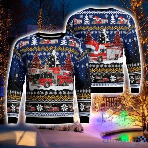 Batavia (Town), Genesee County, New York, Batavia Town Fire Department Aop Ugly Sweater Holiday Sweater Gift Product Photo 1