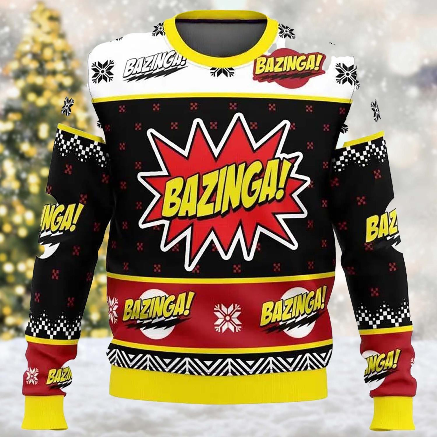 Bazinga Quotes 3D All Over Printed Ugly Christmas Sweater image Bazinga Quotes 3D All Over Printed Ugly Christmas Sweater Product Photo 1