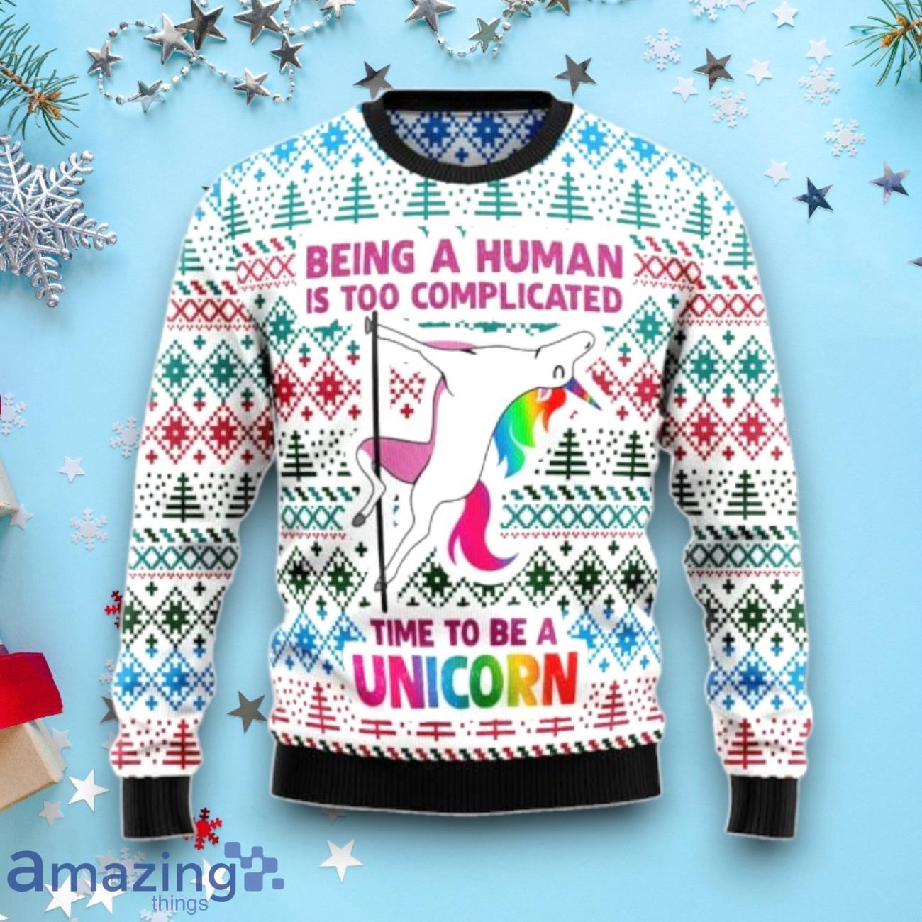 Be A Unicorn Ugly Christmas Sweatshirt image Be A Unicorn Ugly Christmas Sweatshirt Product Photo 1
