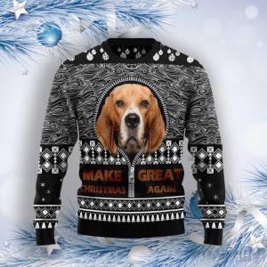 Beagle Make Christmas Great Again Ugly Christmas Sweater For Men & Women Product Photo 1