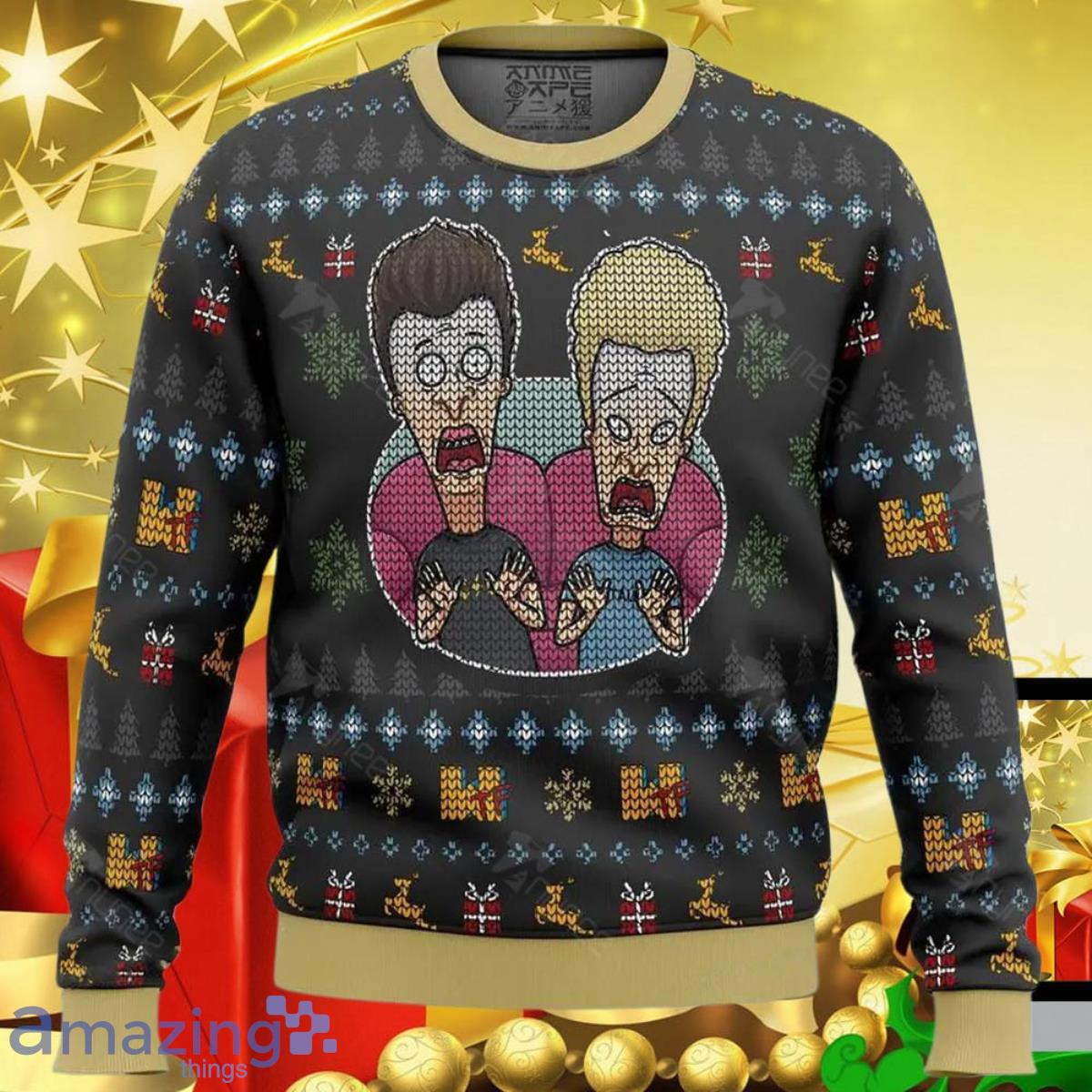 Beavis and butthead discount ugly christmas sweater