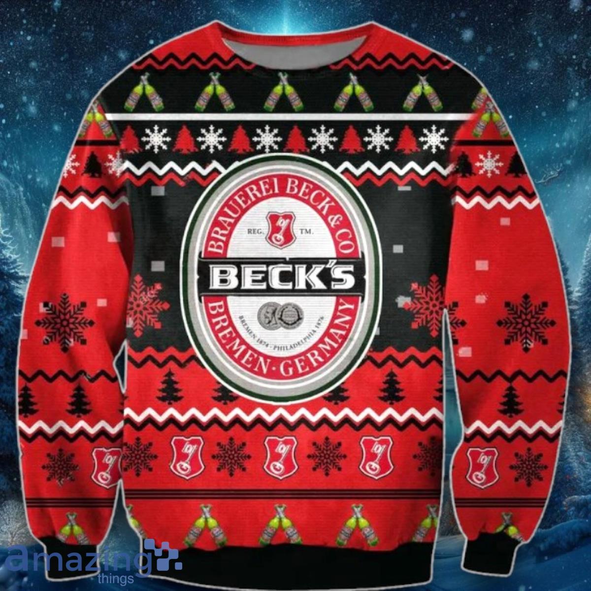 Becks Beer Ugly Christmas Sweaters Best Gift image Becks Beer Ugly Christmas Sweaters Best Gift Product Photo 1