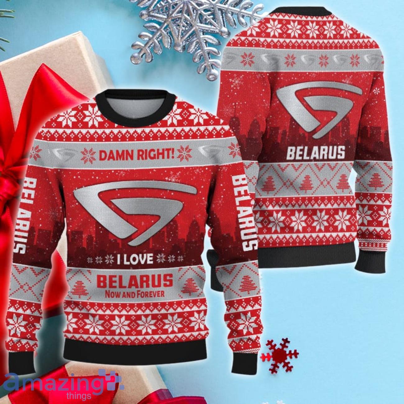 Belarus Ugly Christmas Sweater, Xmas Gift For Men Women image Belarus Ugly Christmas Sweater, Xmas Gift For Men Women Product Photo 1