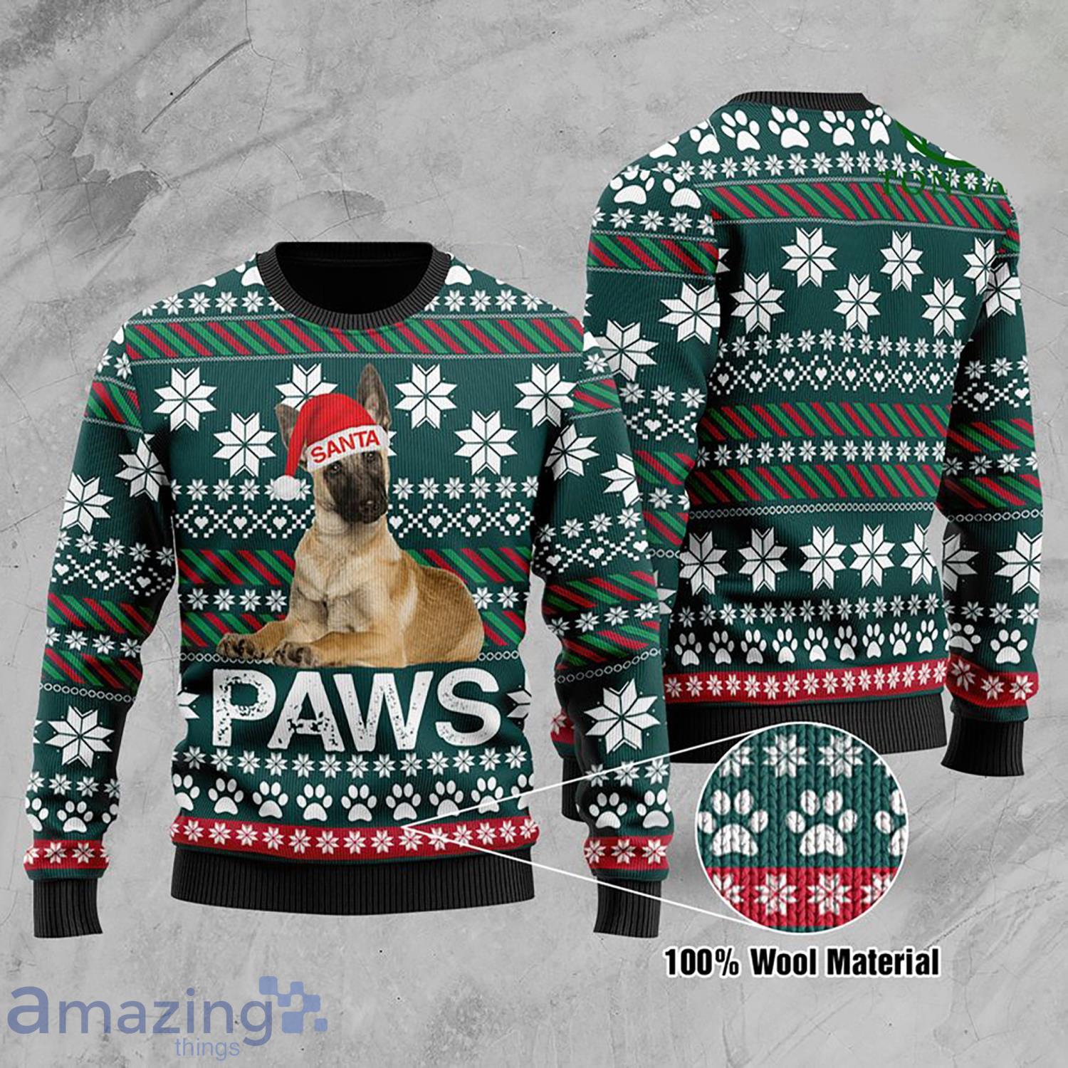 Belgian Malinois Santa Printed Christmas Ugly Christmas Sweater Xmas Christmas Gift 3D Sweater image Belgian Malinois Santa Printed Christmas Ugly Christmas Sweater Xmas Christmas Gift 3D Sweater Product Photo 1