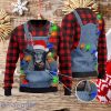 Black Angus Cattle Lovers Red Plaid And Denim Big Womens Ugly Christmas Sweater Style Gift