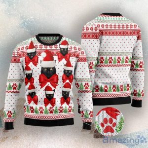 Black Cat Ball Ugly Christmas Sweater Product Photo 3