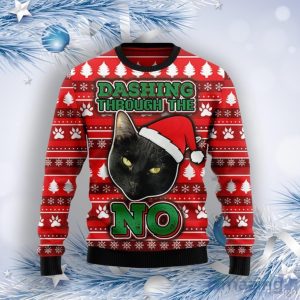 Black Cat Ugly Christmas Sweater For Everyone Product Photo 1