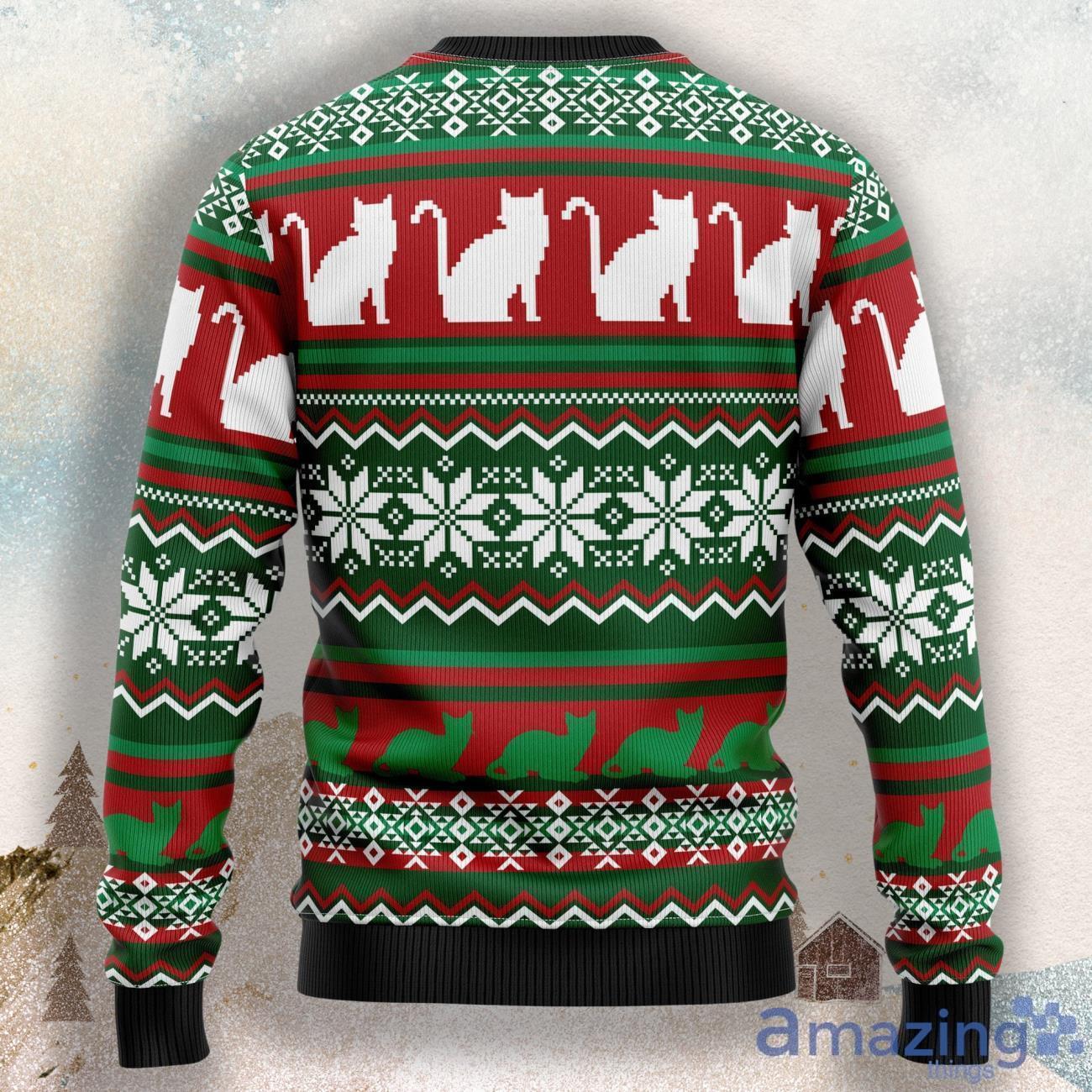 Black Cat What Christmas Ugly Christmas Sweater For Men & Women image Black Cat What Christmas Ugly Christmas Sweater For Men & Women Product Photo 2