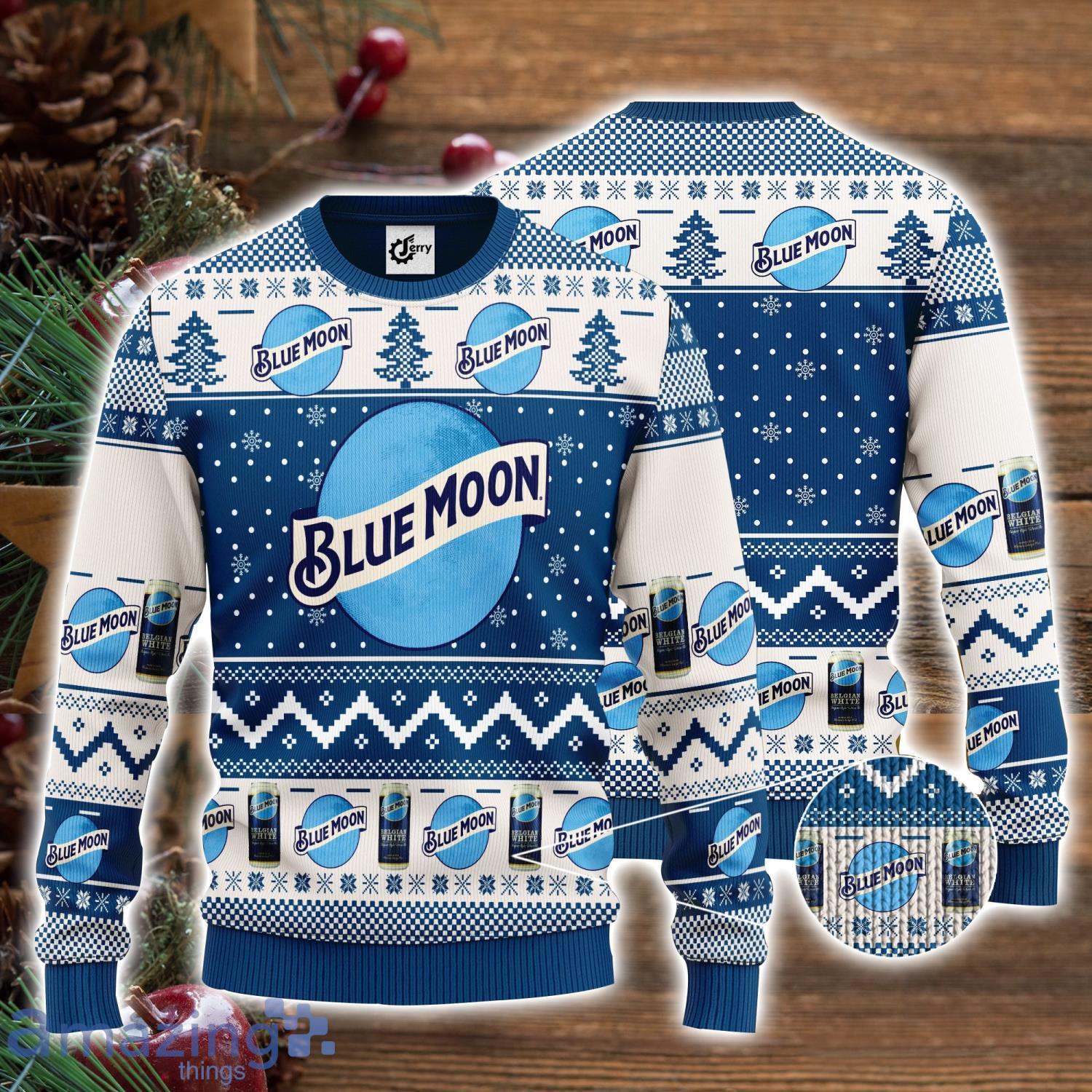 Blue Moon Lover Christmas Gift Sweater For Men And Women Ugly Christmas Sweater image Blue Moon Lover Christmas Gift Sweater For Men And Women Ugly Christmas Sweater Product Photo 1