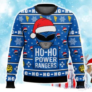 Blue Ranger Ho-Ho Power Rangers Ugly Christmas Sweater Product Photo 1