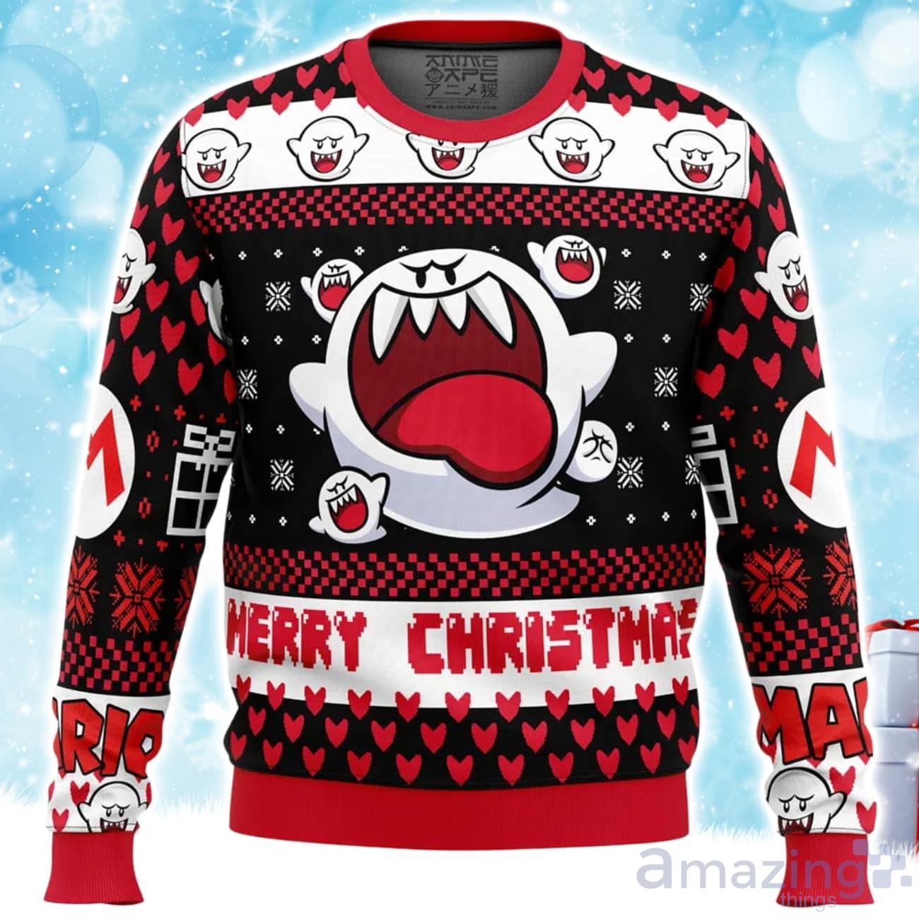 Boo Super Mario Bros Ugly Christmas Sweater Xmas Gift For Men Women image Boo Super Mario Bros Ugly Christmas Sweater Xmas Gift For Men Women Product Photo 1