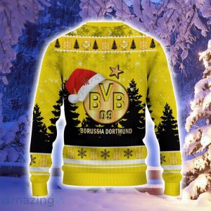 Borussia Dortmund II Logo Wearing Santa Hat Ugly Christmas Sweater Christmas Gift 3D Sweater Product Photo 3