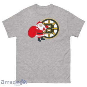 Boston Bruins Santa Claus Logo Christmas T Shirt Product Photo 3