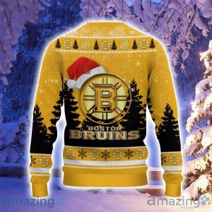 Boston Bruins Santa Hat Pattern Ugly Christmas Sweater For Men And Women Product Photo 3