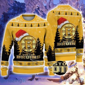 Boston Bruins Santa Hat Pattern Ugly Christmas Sweater For Men And Women Product Photo 1