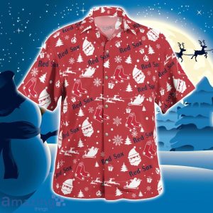 Boston Red Sox Santa Claus Christmas Pattern Cute Christmas Gift Hawaiian Shirt image Boston Red Sox Santa Claus Christmas Pattern Cute Christmas Gift Hawaiian Shirt Product Photo 3