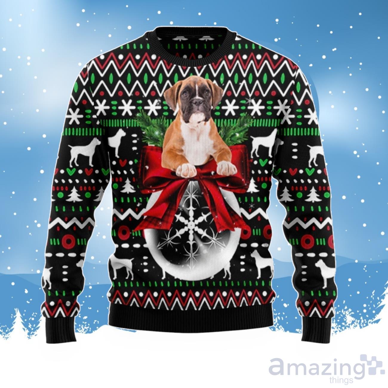 Boxer Xmas Ball Ugly Christmas Sweater For Men & Women Product Photo 1