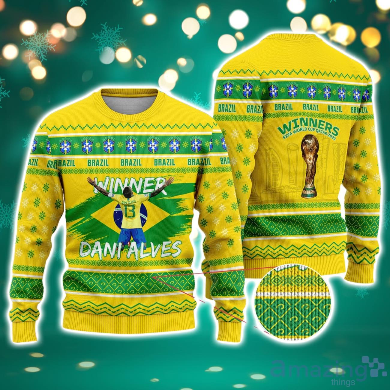 Brazil Dani Alves Christmas Ugly Sweater image Brazil - Dani Alves Christmas Ugly Sweater Product Photo 1