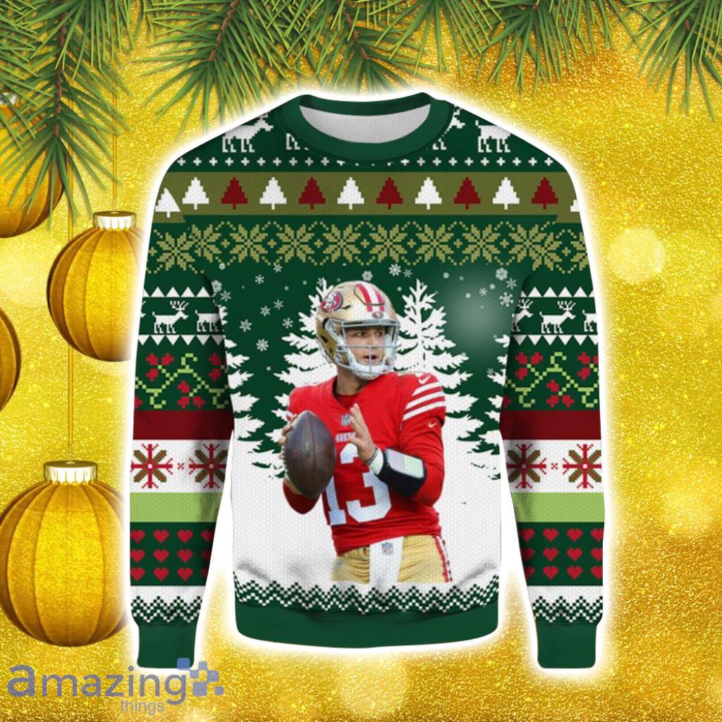 Brock Burdy NFL 49ers Ugly Christmas Sweater 3D Sport Gift For Big Fans image Brock Burdy NFL 49ers Ugly Christmas Sweater 3D Sport Gift For Big Fans Product Photo 1
