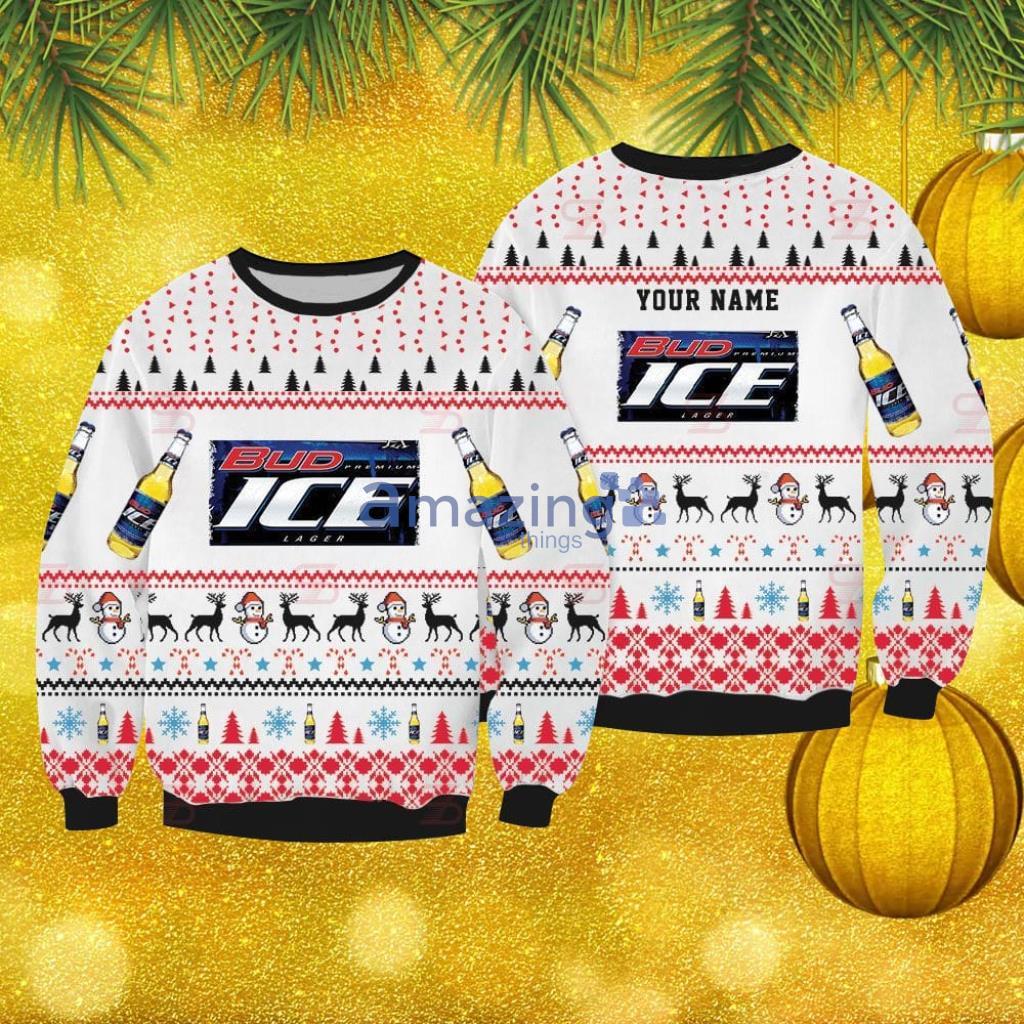 Bud Ice Custom Ugly Ugly Sweater Christmas Gift For Men And Women image Bud Ice Custom Ugly Ugly Sweater Christmas Gift For Men And Women Product Photo 1