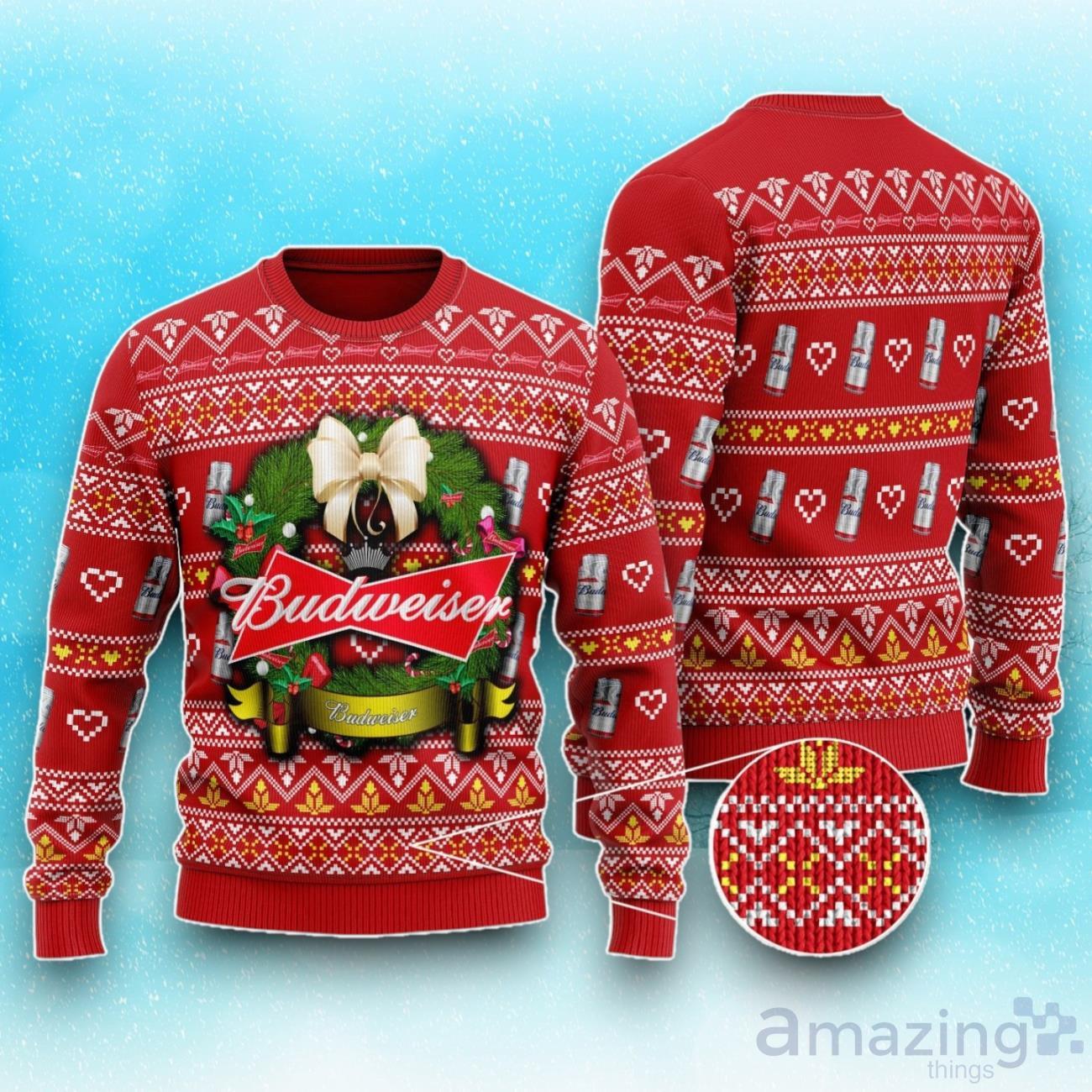 Budweiser Ugly Christmas Sweater For All image Budweiser Ugly Christmas Sweater For All Product Photo 1