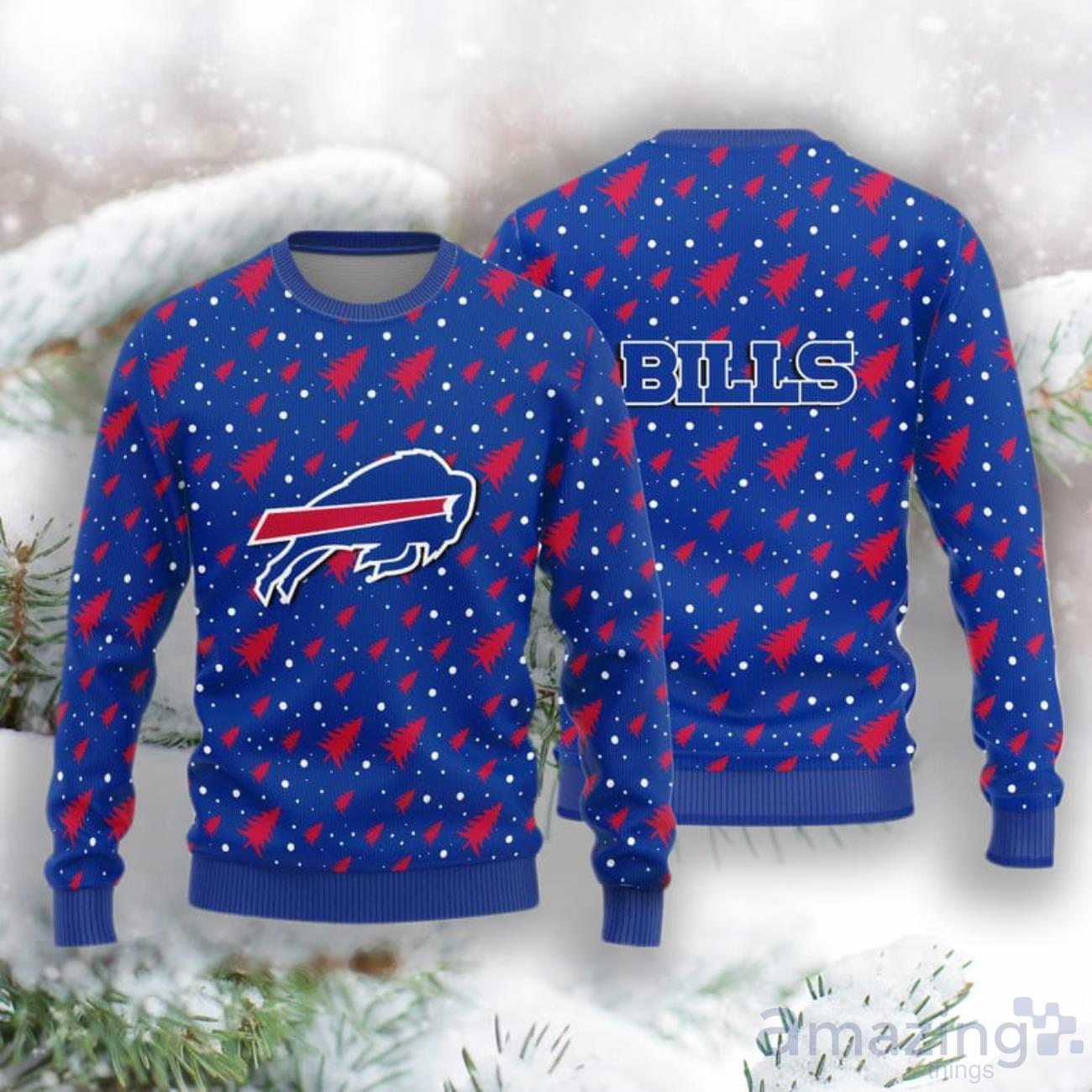 Buffalo Bills Christmas Pine Tree Patterns Pattern Knitted Sweater image Buffalo Bills Christmas Pine Tree Patterns Pattern Knitted Sweater Product Photo 1