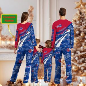 Buffalo Bills Custom Name Christmas Pajamas For Fans Product Photo 2