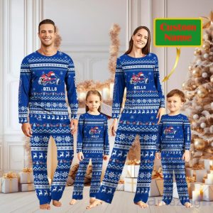 Buffalo Bills Team Custom Name Christmas Pajamas For Fans Product Photo 1