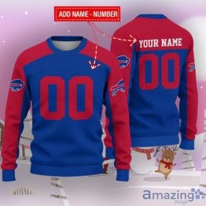 Buffalo Bills Ugly Sweater Custom Name And Number Hot Design For Christmas Gift Product Photo 1