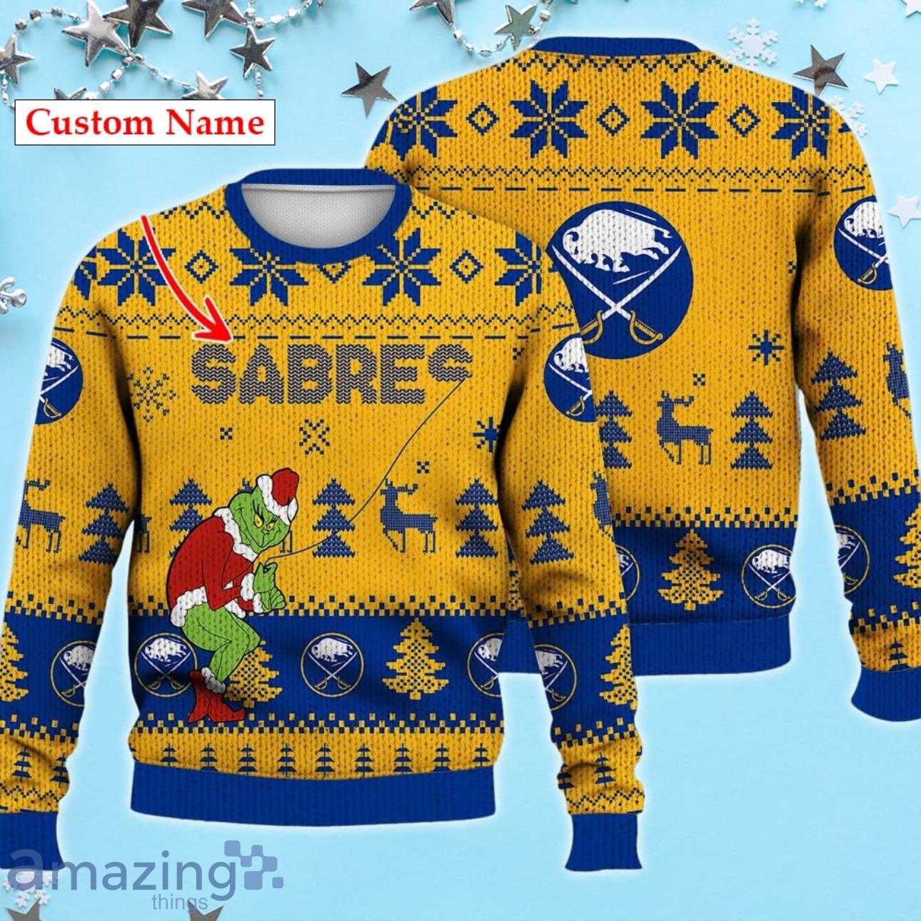 Buffalo Sabres Ugly Sweater Christmas Custom Name Ice Hockey NHL image Buffalo Sabres Ugly Sweater Christmas Custom Name Ice Hockey NHL Product Photo 1