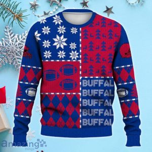 Buffalo Ugly Sweater Christmas, Retro Football American Sweatshirt Pattern 3D For Fans Product Photo 2