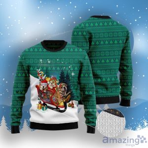 Bulldog Sleigh Ugly Christmas Sweater Product Photo 3