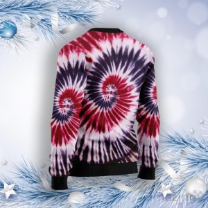 Bulldog Tie Dye Ugly Christmas Sweater Product Photo 2