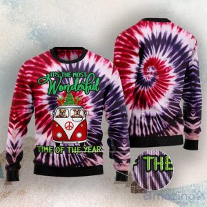 Bulldog Tie Dye Ugly Christmas Sweater Product Photo 3