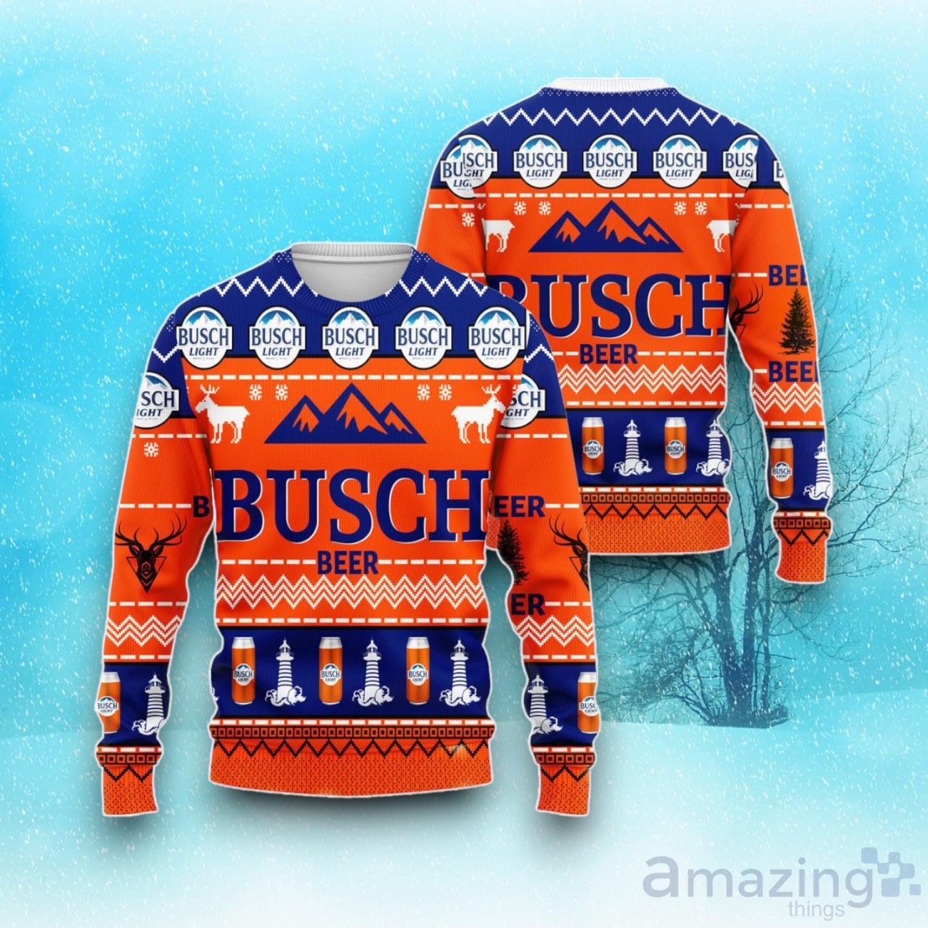 Busch Beer Ugly Christmas Sweater For All image Busch Beer Ugly Christmas Sweater For All Product Photo 1