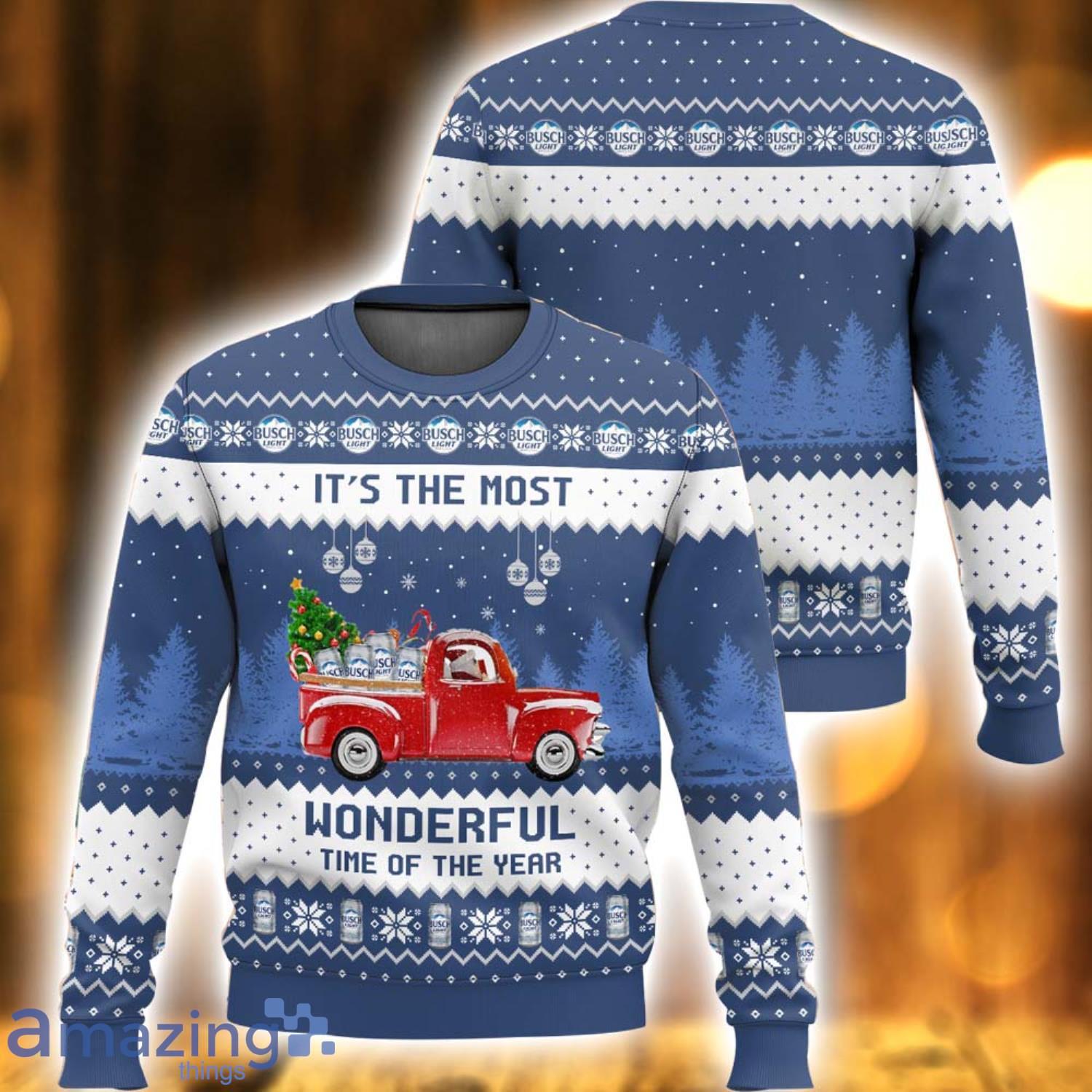 Busch Light It’s The Most Wonderful Time For A Beer Ugly Christmas Sweater 2023 Sweater image Busch Light It’s The Most Wonderful Time For A Beer Ugly Christmas Sweater 2023 Sweater Product Photo 1