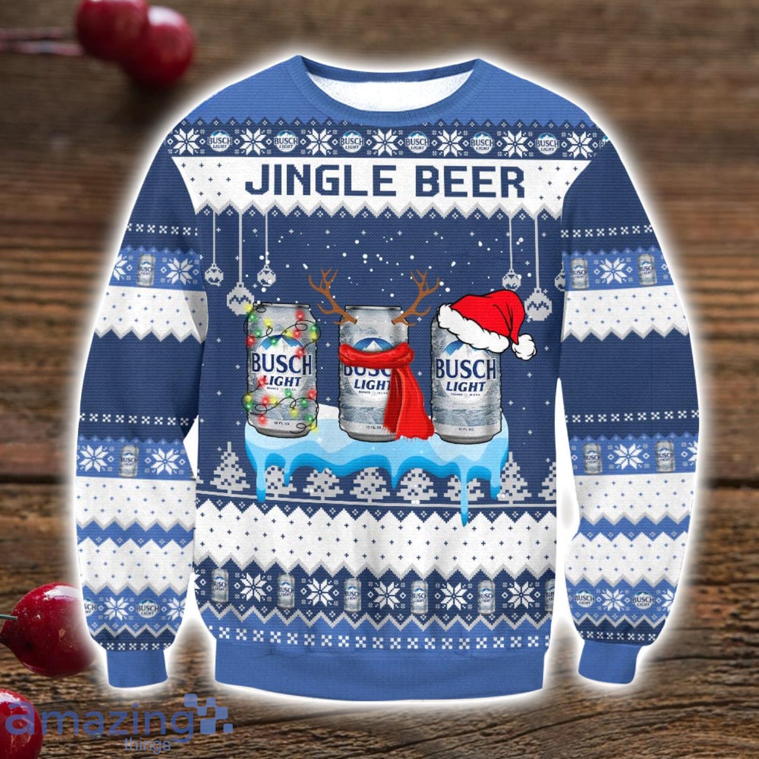 Busch Light Jingle Beer Ugly Sweater Christmas Gift For Men And Women image Busch Light Jingle Beer Ugly Sweater Christmas Gift For Men And Women Product Photo 1