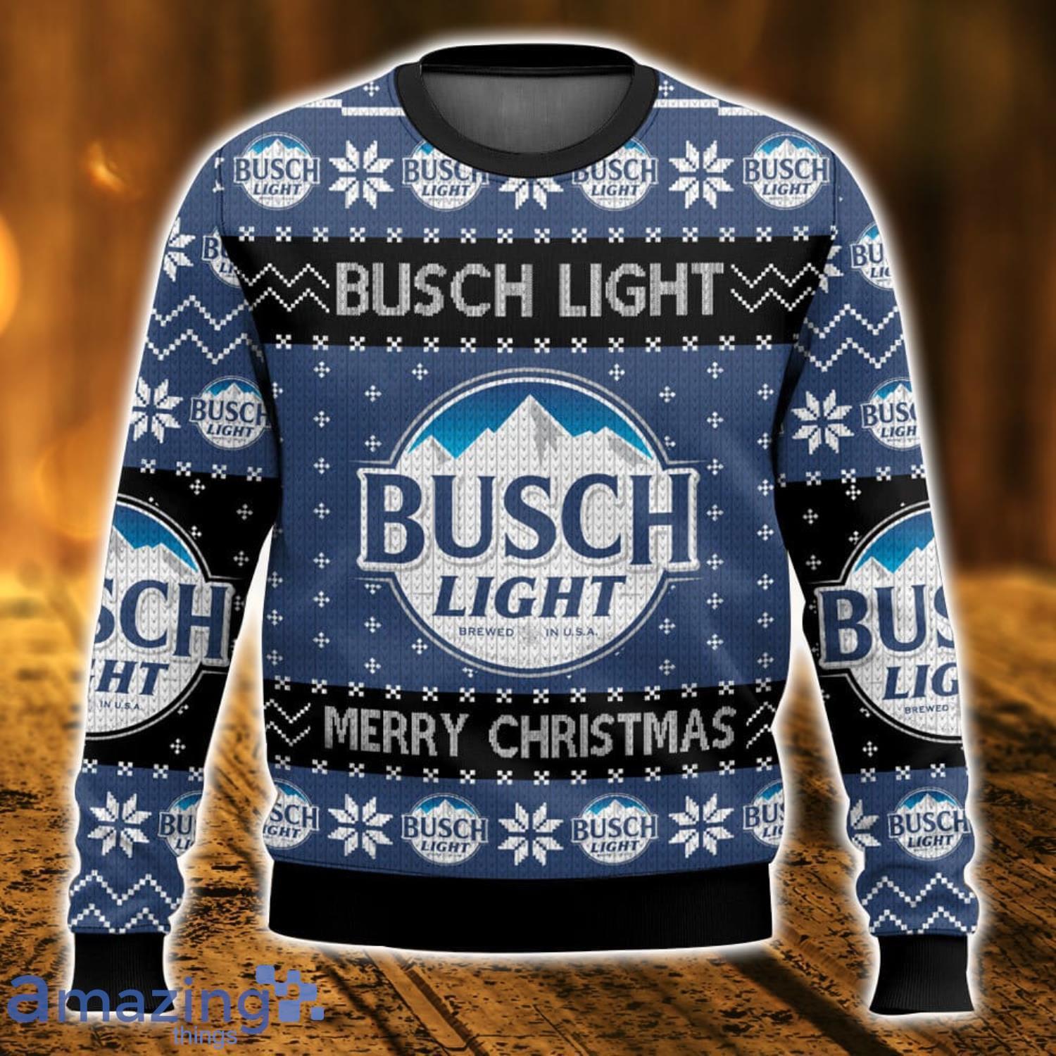 Busch Light Ugly Christmas Sweater Christmas Gift 3D printed Sweater image Busch Light Ugly Christmas Sweater Christmas Gift 3D printed Sweater Product Photo 1