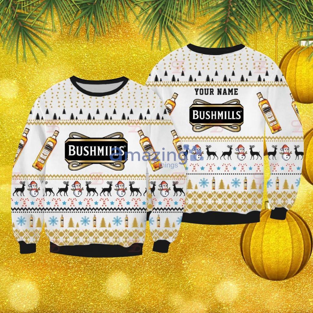 Bushmills Irish Whiskey Custom Ugly Ugly Sweater Christmas Gift For Men And Women image Bushmills Irish Whiskey Custom Ugly Ugly Sweater Christmas Gift For Men And Women Product Photo 1