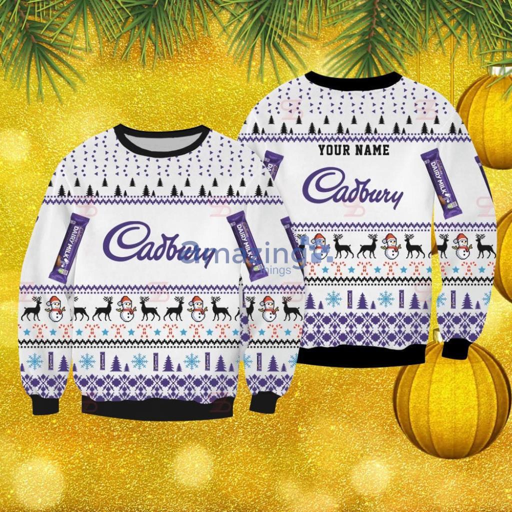 Cadbury Custom Christmas Ugly Sweater Christmas Gift For Men And Women image Cadbury Custom Christmas Ugly Sweater Christmas Gift For Men And Women Product Photo 1