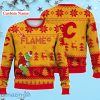Calgary Flames Ugly Sweater Christmas Custom Name Ice Hockey NHL