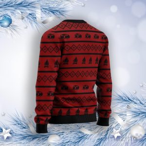 Camping Car And Siberian Husky Ugly Christmas Sweater Product Photo 2