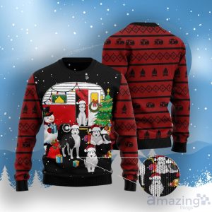 Camping Car And Siberian Husky Ugly Christmas Sweater Product Photo 3