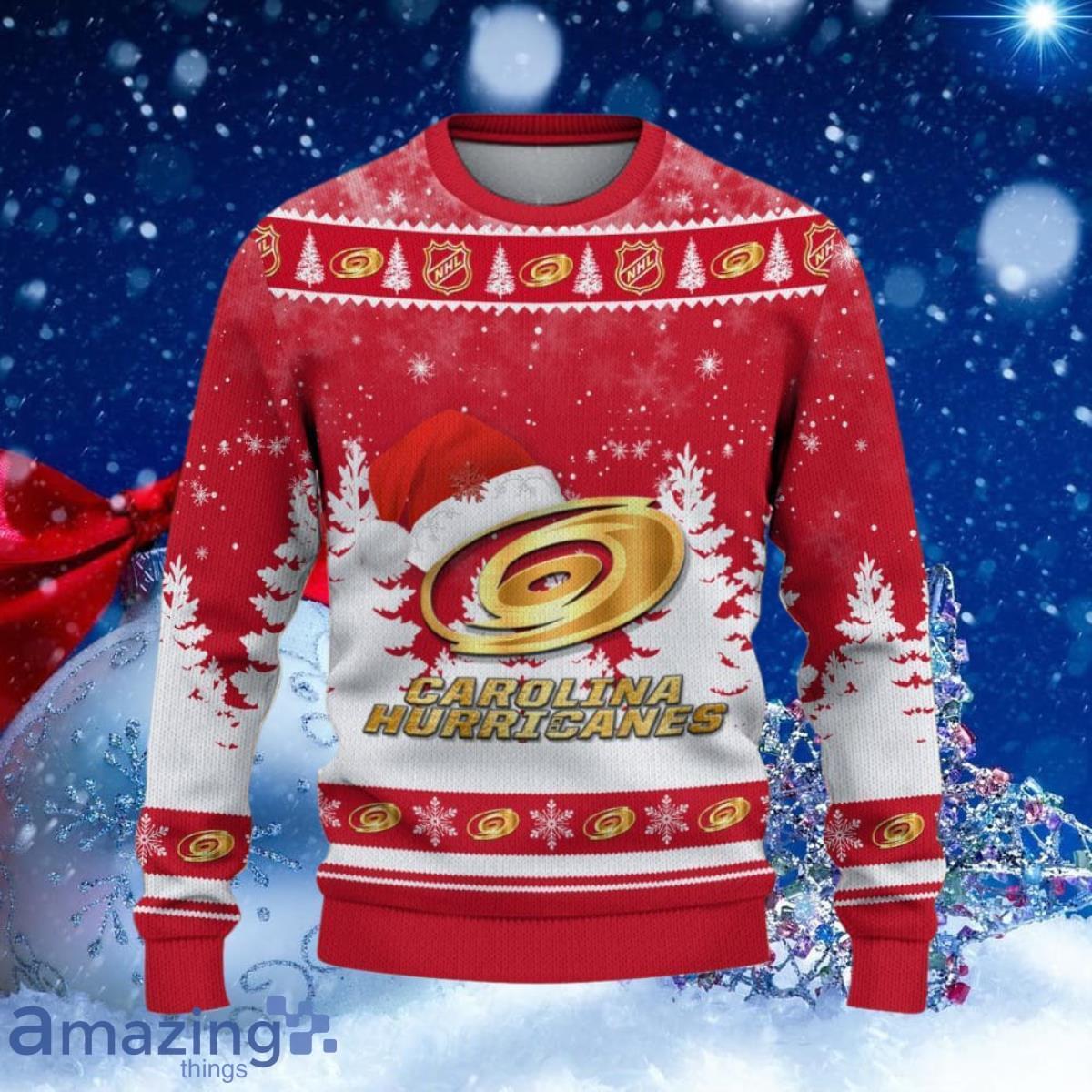 Carolina Hurricanes Ugly Christmas Sweater Unique Gifts For Men Women image Carolina Hurricanes Ugly Christmas Sweater Unique Gifts For Men Women Product Photo 1