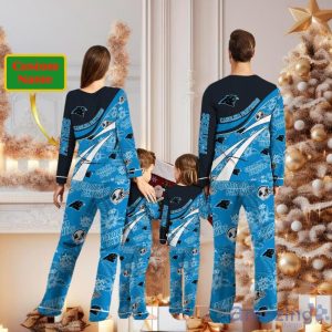 Carolina Panthers Custom Name Christmas Pajamas For Fans Product Photo 2