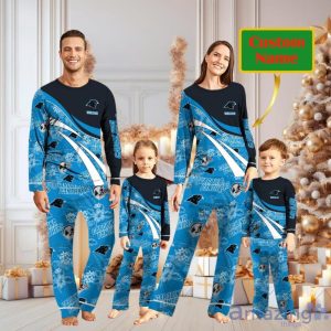 Carolina Panthers Custom Name Christmas Pajamas For Fans Product Photo 1