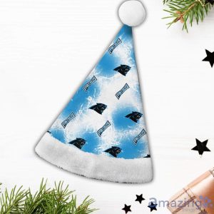 Carolina Panthers Logo Pattern Santa Hat Christmas Gift For Fans image Carolina Panthers Logo Pattern Santa Hat Christmas Gift For Fans Product Photo 3