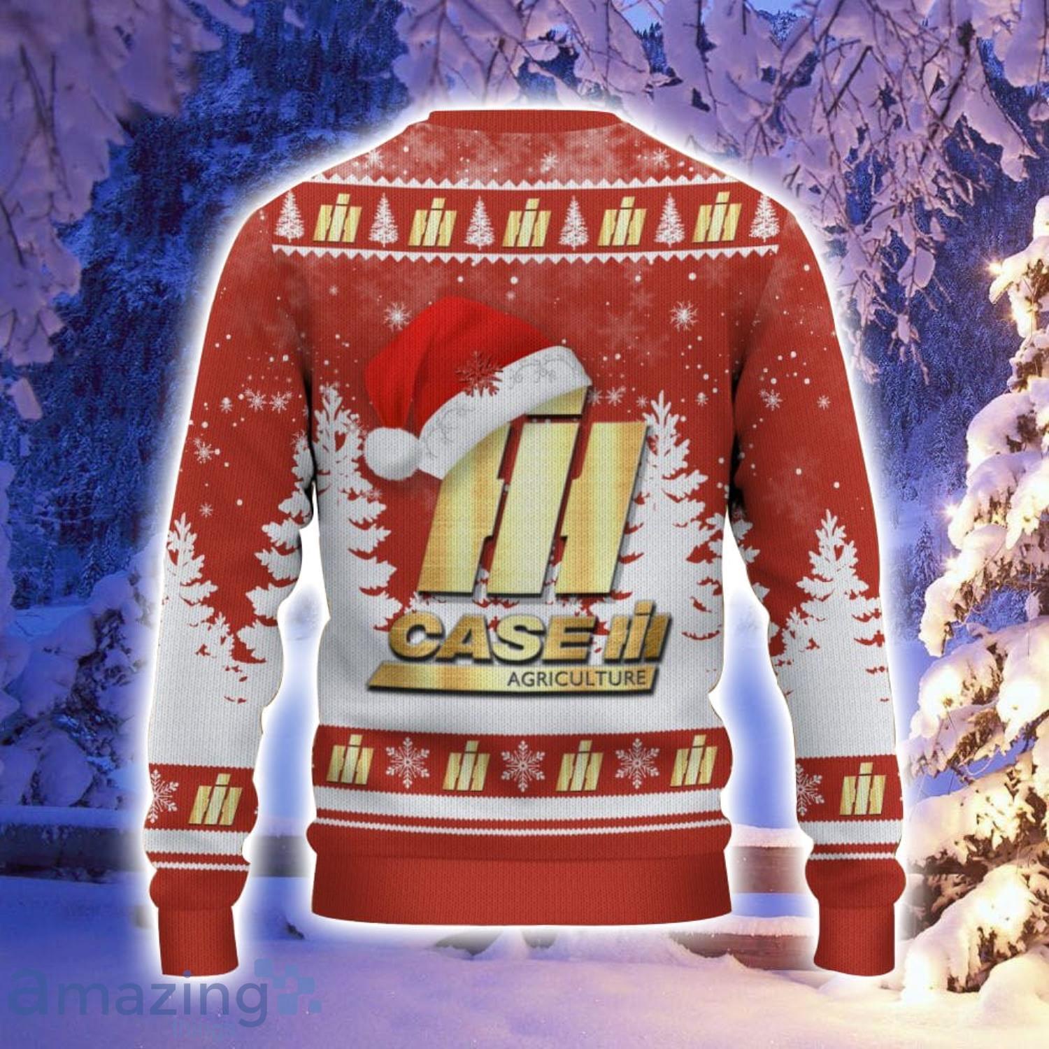 Case IH Santa Hat Pattern Ugly Christmas Sweater For Men And Women image Case IH Santa Hat Pattern Ugly Christmas Sweater For Men And Women Product Photo 3