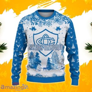 Castres Olympique Ugly Christmas Sweater, Xmas Gift Ideas 2023 For Fans Product Photo 2