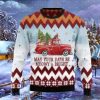 Cat With Red Truck May Your Days Be Mewy Bright Christmas Ugly Christmas Sweaters Style Gift